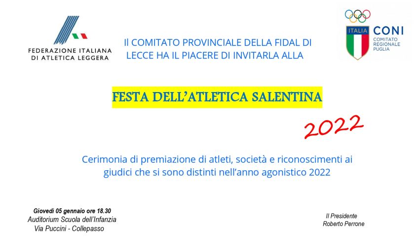 Festa dell`Atletica Salentina 2022
